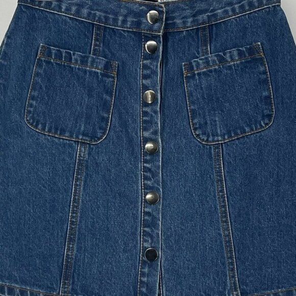 BDG denim buttoned circle mini skirt xs - Picture 5 of 12